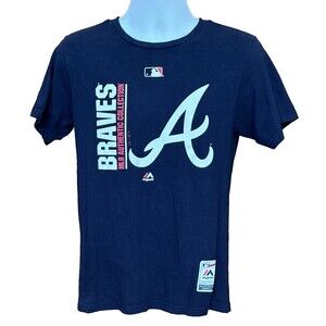 Majestic Atlanta Braves Men's MLB Authentic Collection Blue T-shirt Size Medium